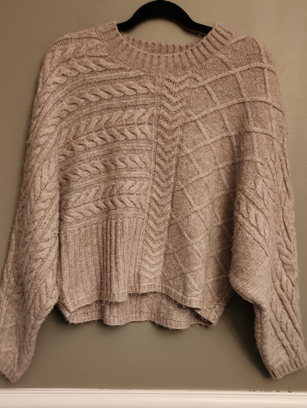 Abercrombie & Fitch Chunky Cable Scoop-Neck Sweater - Light Beige